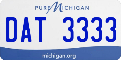 MI license plate DAT3333