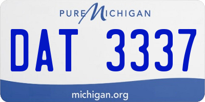 MI license plate DAT3337