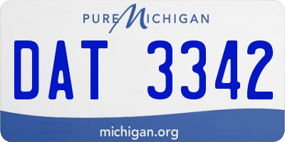 MI license plate DAT3342