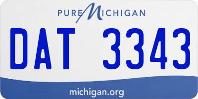 MI license plate DAT3343