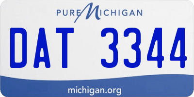 MI license plate DAT3344
