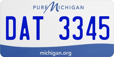MI license plate DAT3345