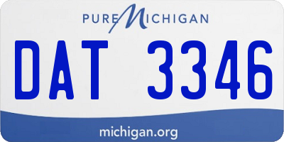 MI license plate DAT3346