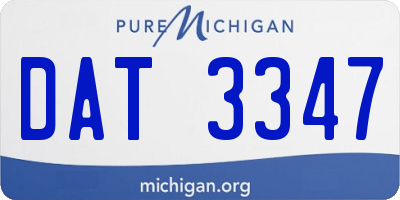 MI license plate DAT3347