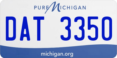 MI license plate DAT3350
