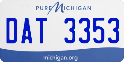 MI license plate DAT3353
