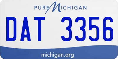 MI license plate DAT3356