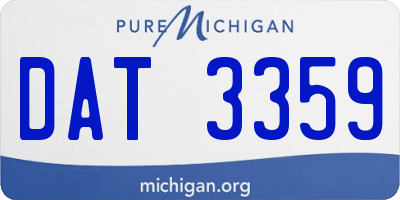 MI license plate DAT3359