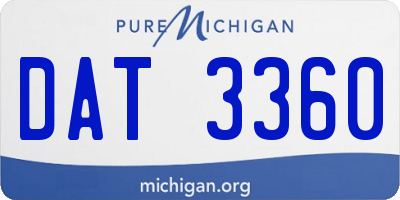 MI license plate DAT3360