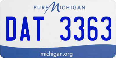 MI license plate DAT3363