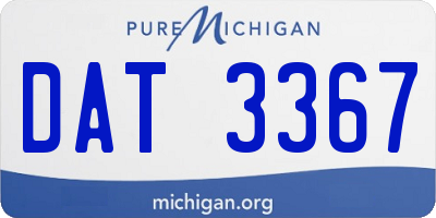 MI license plate DAT3367
