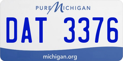 MI license plate DAT3376
