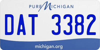MI license plate DAT3382
