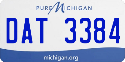 MI license plate DAT3384