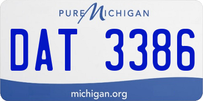 MI license plate DAT3386