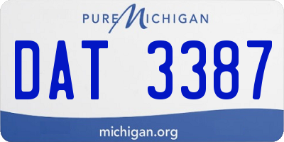 MI license plate DAT3387
