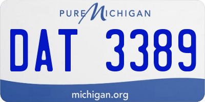 MI license plate DAT3389