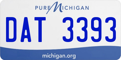 MI license plate DAT3393