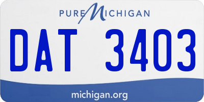 MI license plate DAT3403