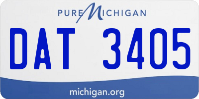 MI license plate DAT3405