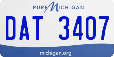MI license plate DAT3407