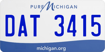 MI license plate DAT3415