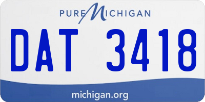 MI license plate DAT3418