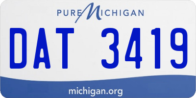 MI license plate DAT3419