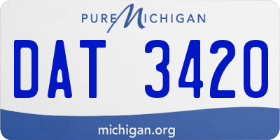 MI license plate DAT3420