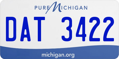MI license plate DAT3422