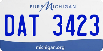 MI license plate DAT3423