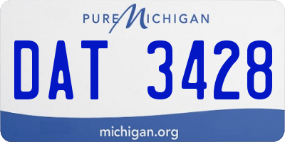 MI license plate DAT3428