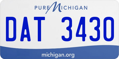 MI license plate DAT3430