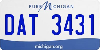 MI license plate DAT3431