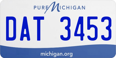 MI license plate DAT3453