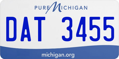 MI license plate DAT3455