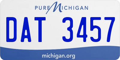 MI license plate DAT3457