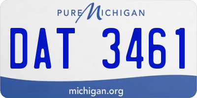 MI license plate DAT3461