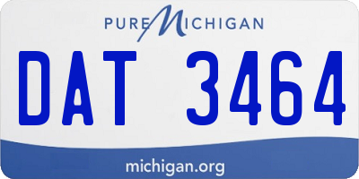 MI license plate DAT3464