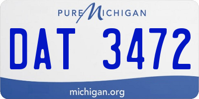 MI license plate DAT3472