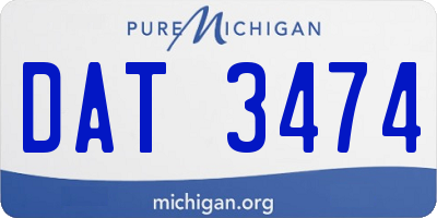 MI license plate DAT3474