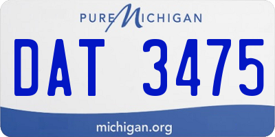 MI license plate DAT3475