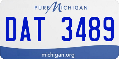 MI license plate DAT3489