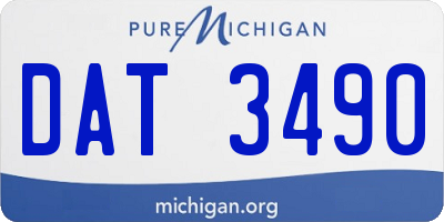 MI license plate DAT3490