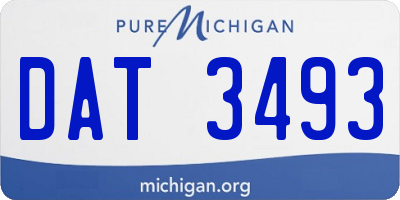 MI license plate DAT3493