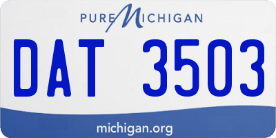MI license plate DAT3503