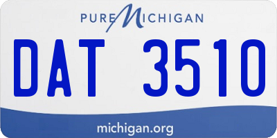 MI license plate DAT3510