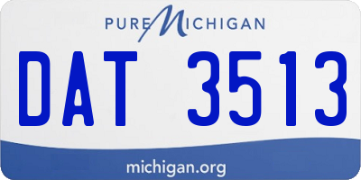 MI license plate DAT3513