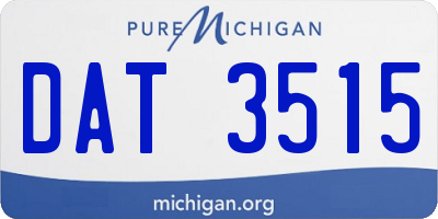 MI license plate DAT3515