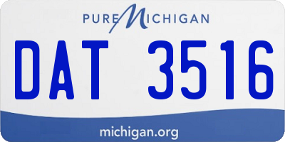 MI license plate DAT3516